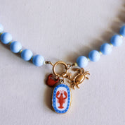 Bazou Collana di perline Miyuki con ciondoli - azzurro chiaro