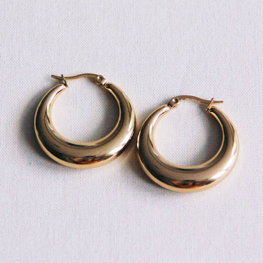 Bazou Creoli in acciaio inossidabile 32 mm «Wide» - Oro