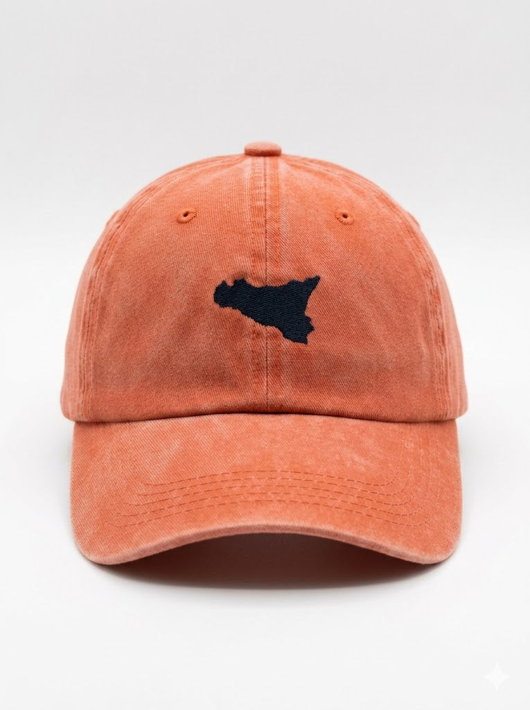 Cappellino "Trinacria" in Denim Lavato
