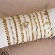 Bazou Bracciale in acciaio con perline «Small» - oro