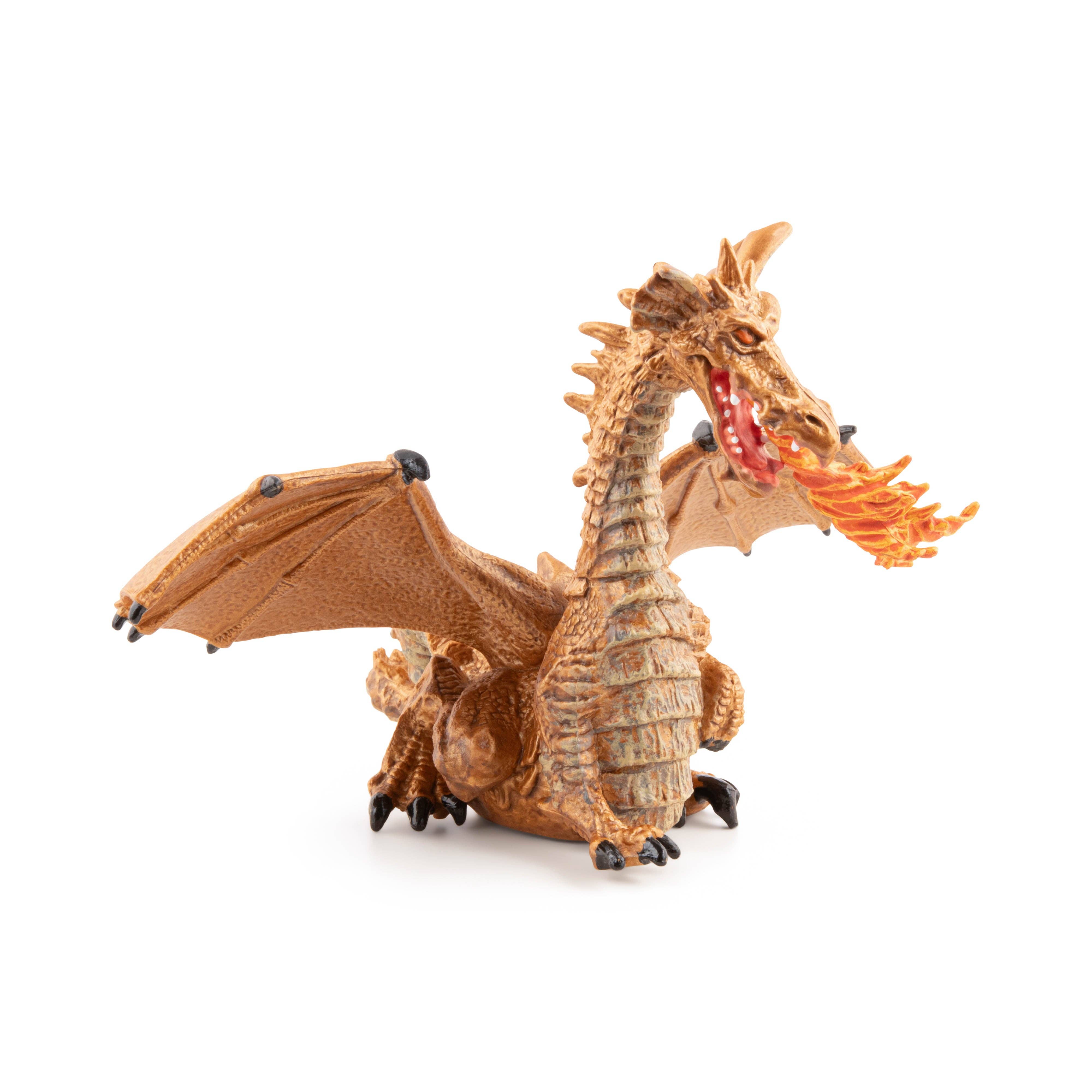 Papo Statuetta drago dorato con fiamma