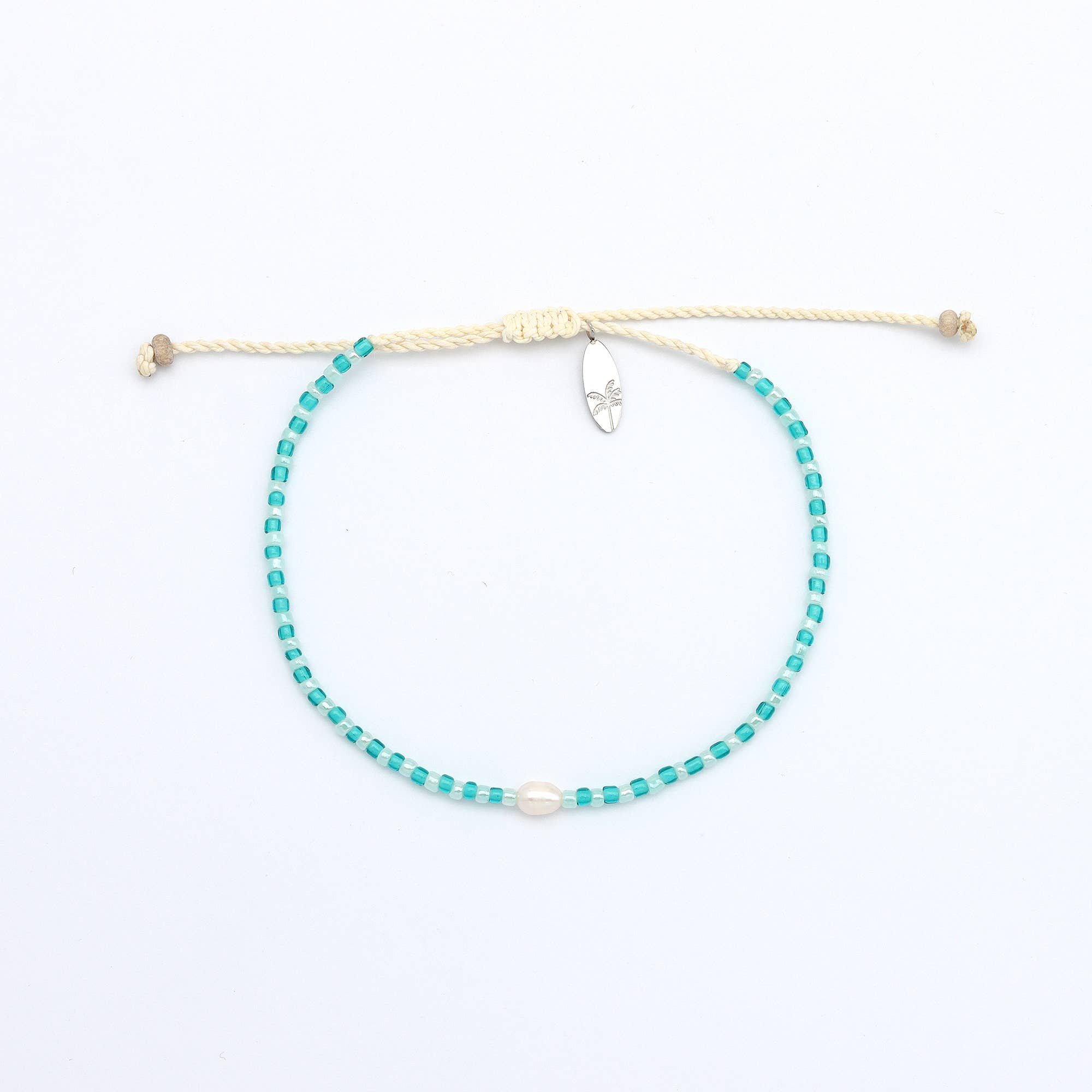 Pineapple Island Braccialetto Delicato con Perline Mutiara: Blu & Arancione