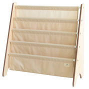 3 Sprouts Libreria per bambini con tessuto riciclato - colori uniformi: Crema