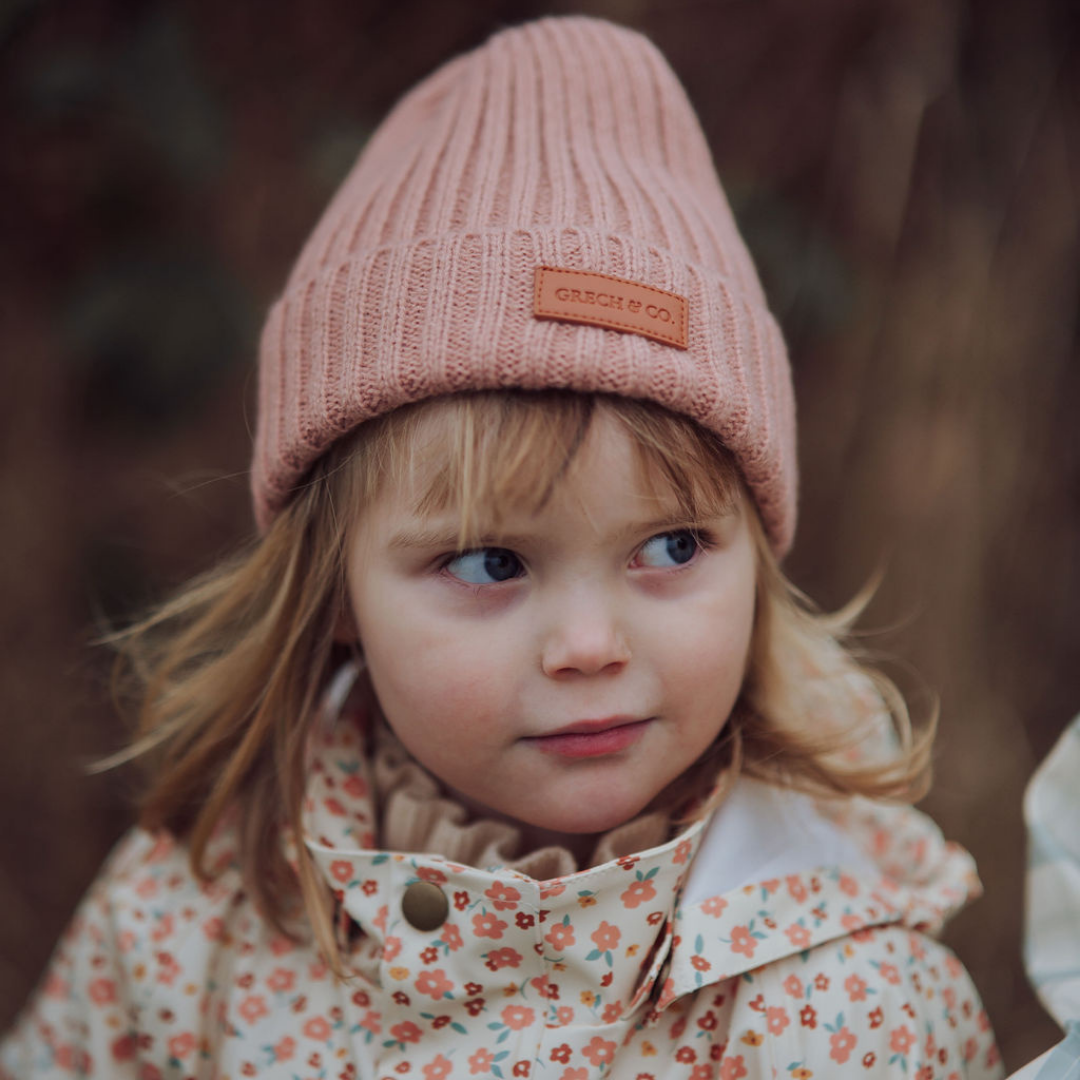 GRECH & CO Berretto a Maglia a Coste Larghe | Tramonto: Bambini