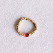 Bazou Anello elastico con pietra naturale - rosa acceso