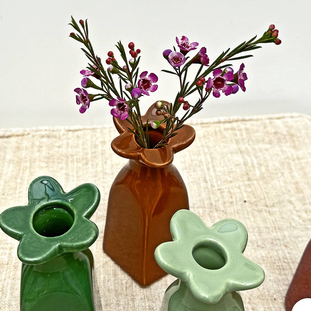 Opjet Paris Decoro soliflore fiore pm marrone D5,5 H11,5cm