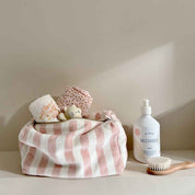 Rose in April Beauty case in spugna rosa chiaro a righe VIC: ROSA CHIARO / L13*W26*H12