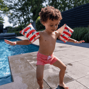 Swim Essentials Fasce da Braccio - Rosso/Bianco - Strisce Oceaniche