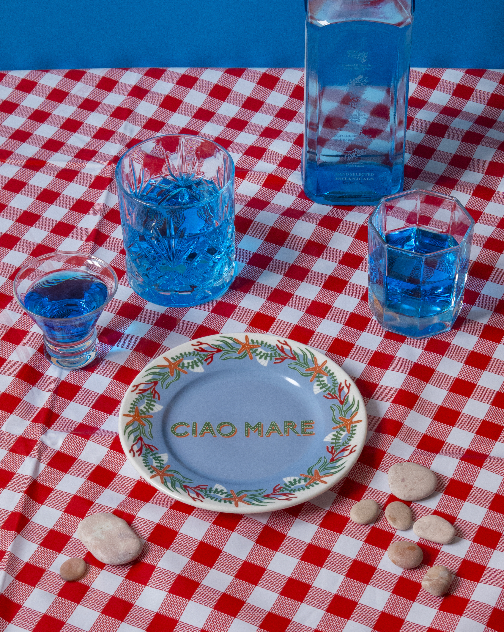 ilaria.i CIAO MARE - Piatto in porcellana con scritta