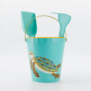Coq En Pate Set da spiaggia per bambini con secchiello eco-sostenibile in Algoblend® - Tartaruga
