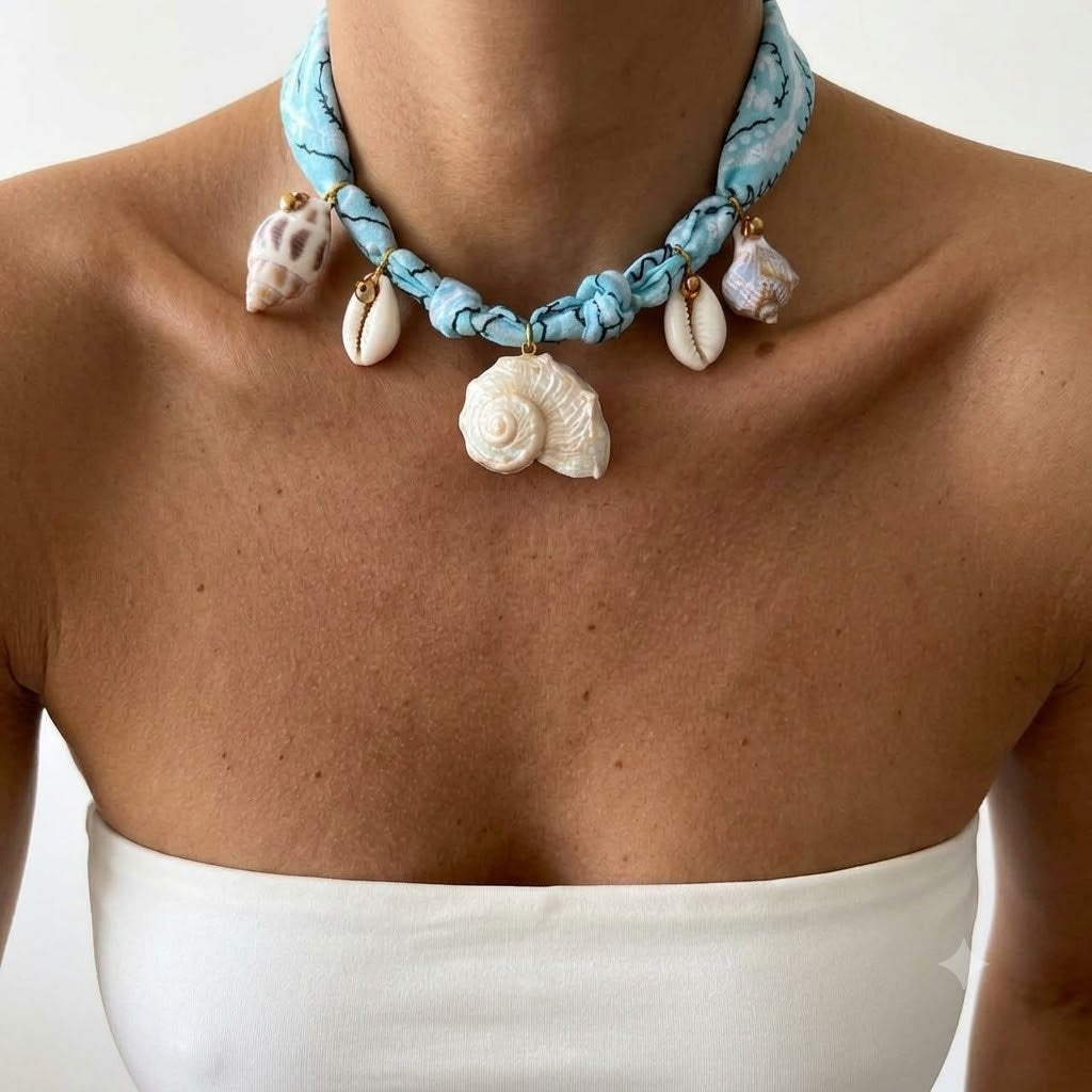 Goupi Lab Collane sirena mediterranee con conchiglie e stelle marine: BANDANA