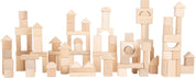 small foot Blocchi di legno naturali, set da 100 pezzi con sacchetto