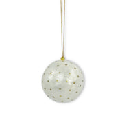 Kinta Palla di Natale con cappuccio, pois e dettagli dorati, 6 cm: Bianco