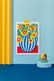 Teresa Rego Vaso Risoprint Blue Stripes