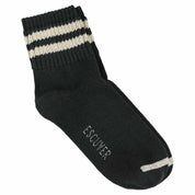 ESCUYER Calzini alla caviglia a righe da donna - Nero spento / Ecru: EU 36/41 UK 3.5/7 US 6/9.5