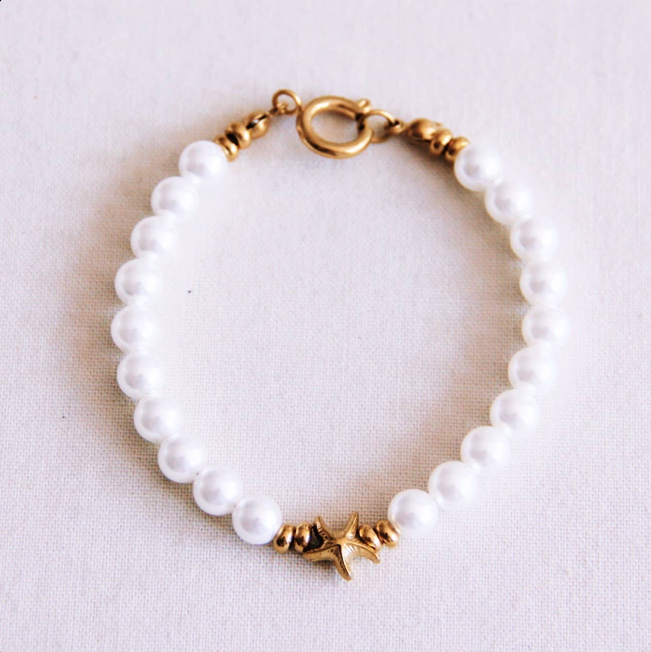 Bazou Bracciale di perle con stella marina