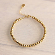 Bazou Bracciale in Acciaio con Perline - Oro