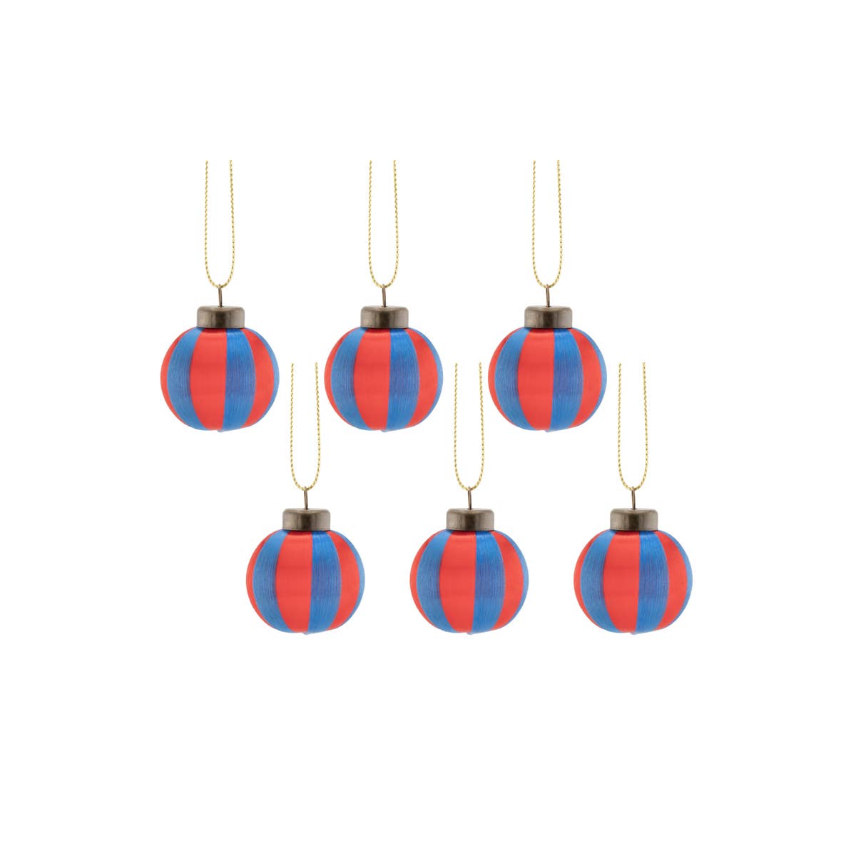Sass & Belle Europe Pallina piccola a forma di gomitolo con strisce rosse e blu - set da 6