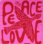Les Belles Vagabondes Mini foulard fucsia Peace and Love