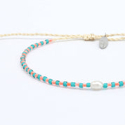 Pineapple Island Braccialetto Delicato con Perline Mutiara: Turchese & Arancione