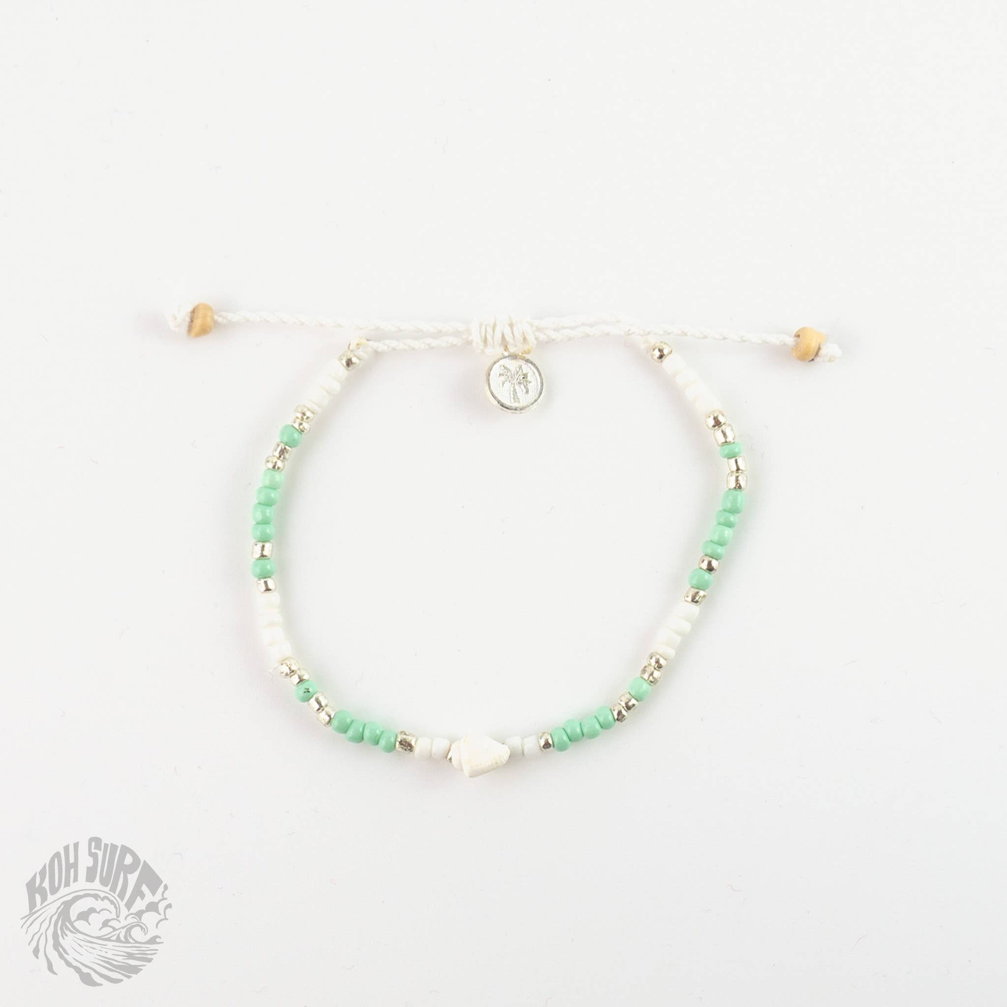 Pineapple Island Cavigliera con perline Ulua, gioielli da surf di Koh Surf: Turchese