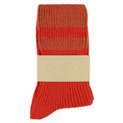 ESCUYER Calzini da donna a righe in cashmere - Arancio intenso/Arancio: EU 36/41 UK 3.5/7 US 6/9.5
