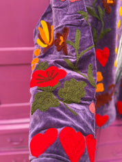 ToutVintage Giacca di velluto LOVE viola: Stripes