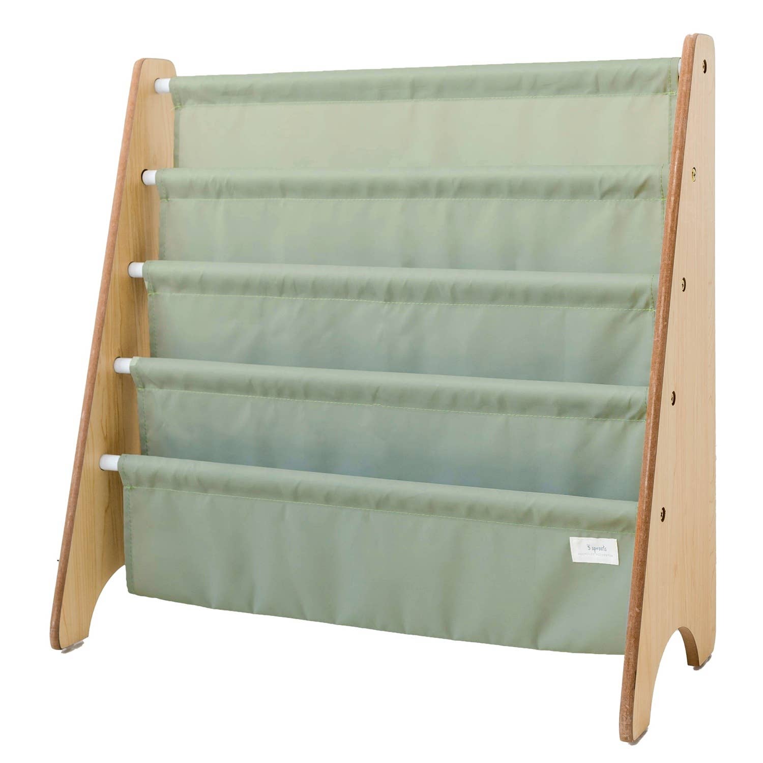 3 Sprouts Libreria per bambini con tessuto riciclato - colori uniformi: Crema
