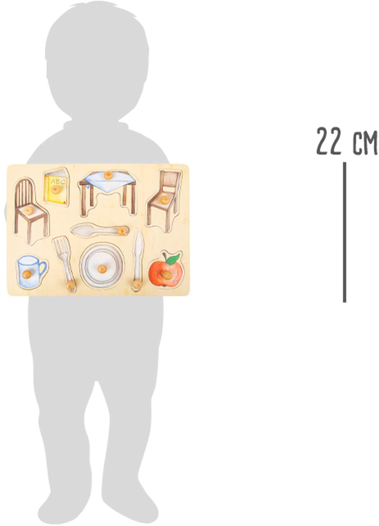 Small foot Puzzle Oggetti di Uso Quotidiano con Manopole in Legno