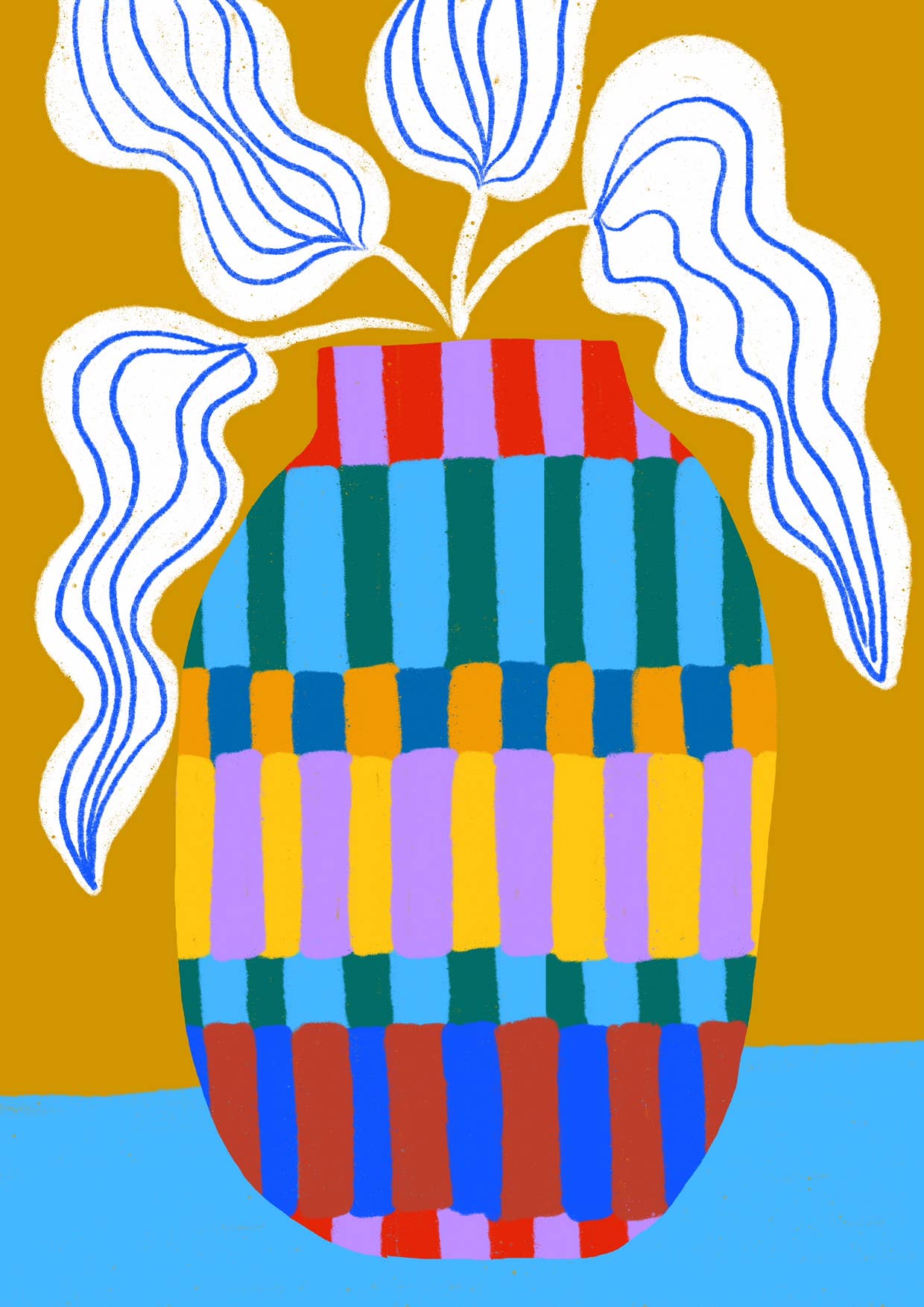 Teresa Rego Stampa d'Arte Fine a Strisce Vaso: A3