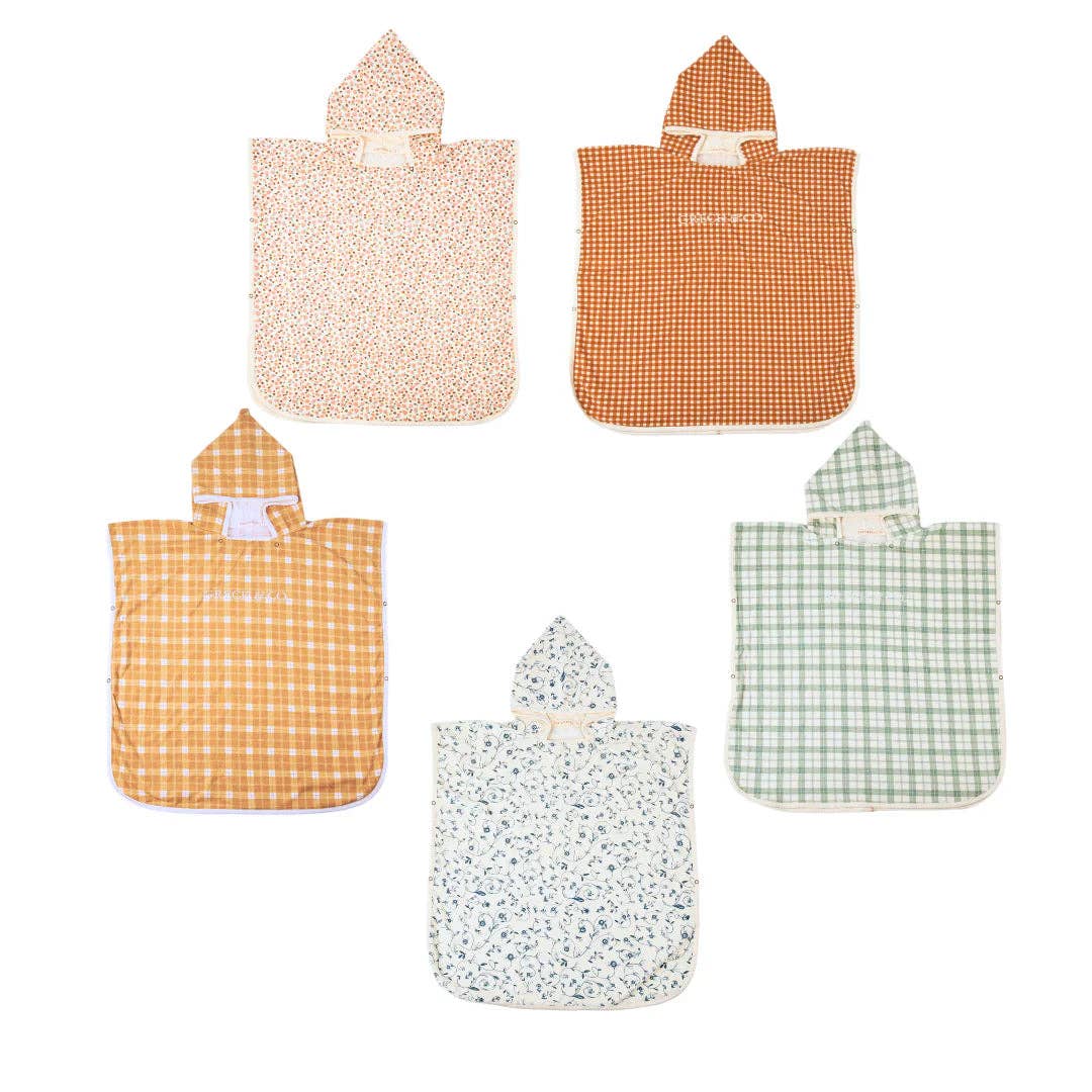 GRECH & CO Poncho Asciugamano da Bagno | Cotone Organico - Prato al Tramonto