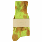 ESCUYER Calzini tie-dye da donna, color ruggine e lime: EU 36/41 UK 3.5/7 US 6/9.5