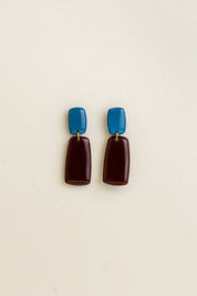 Van Schaaijk Studio Orecchini Juna - Azzurro / Marrone