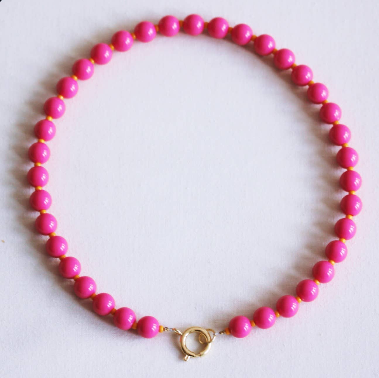 Bazou Collana con perline Miyuki - fucsia/arancione