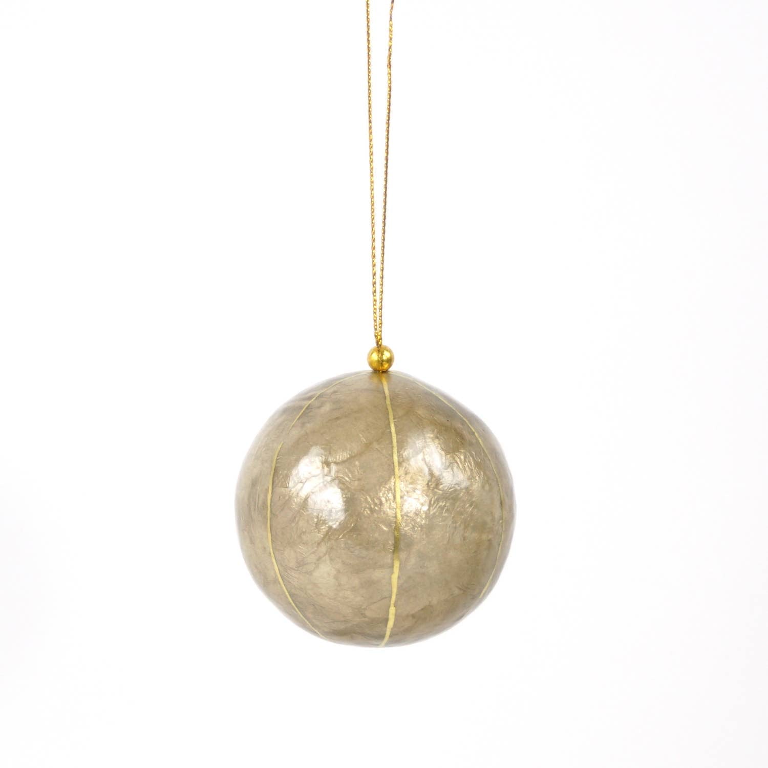 Kinta Pallina di Natale con cappuccio, strisce e dettagli dorati, 6 cm: Magenta