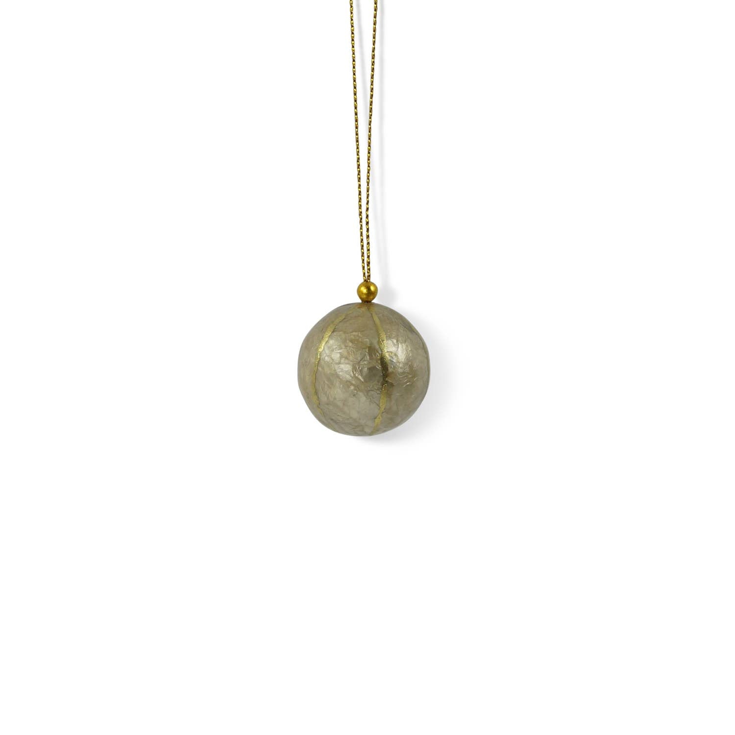 Kinta Cappuccio per pallina di Natale a righe con oro 3 cm: Bianco