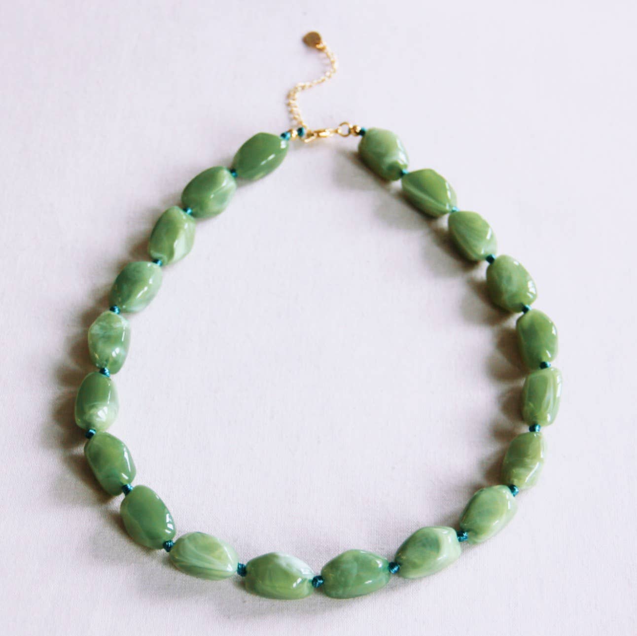 Bazou Collana con perline "nugget" grande - verde