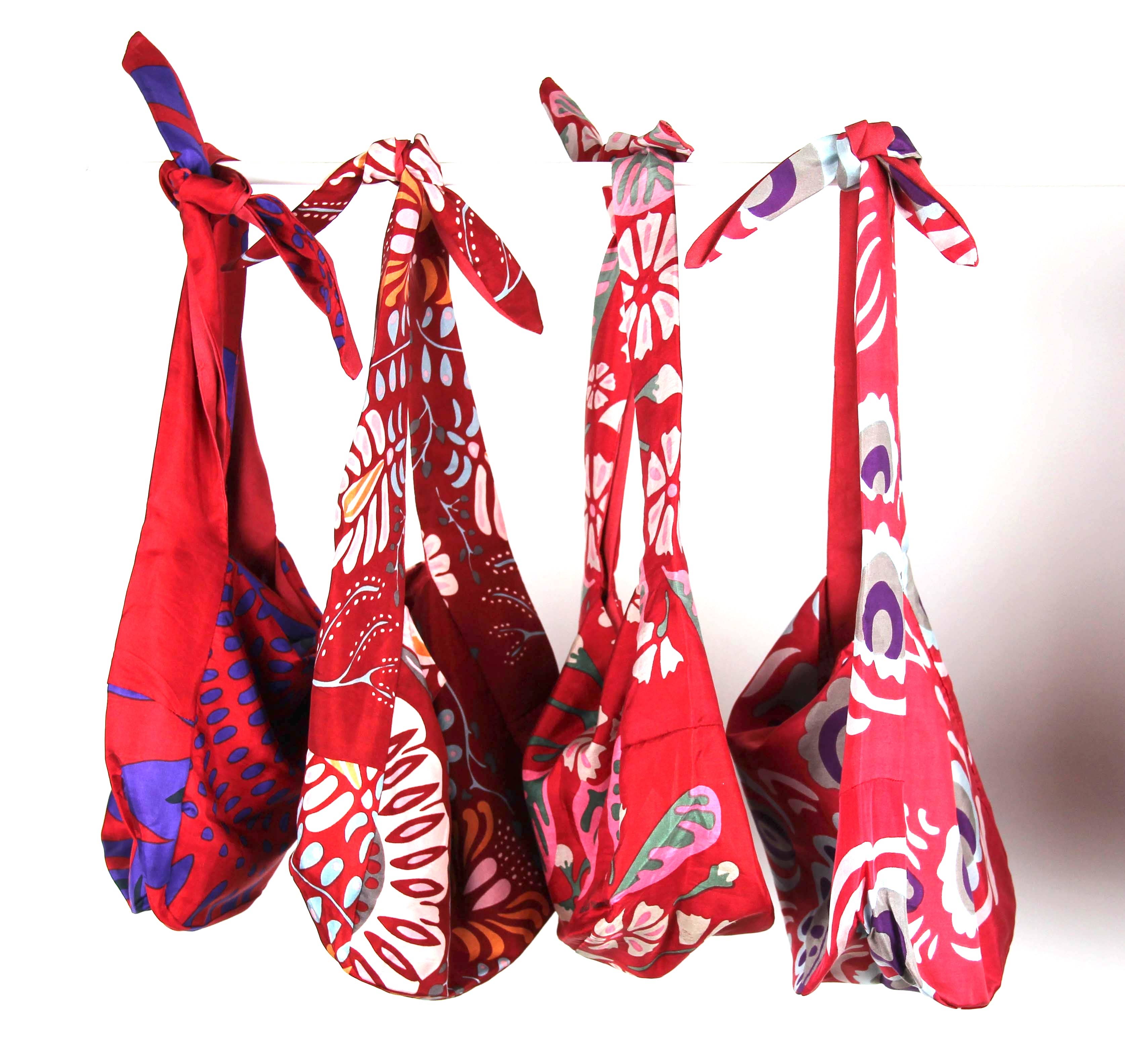 Les Belles Vagabondes Borsa Bobby in Seta Marushka Rosa