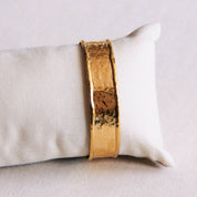 Bazou Bracciale largo ammaccato - oro