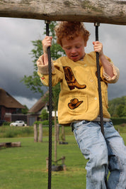 ToutVintage Giacca da cowboy per bambini con ricamo in cotone