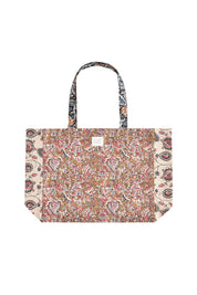 Louise Misha Borsa tote Beverly con motivi floreali arancione, blu e rosa: Poema di miele e carbone / L