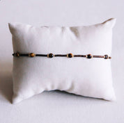 Bazou Bracciale con pietre preziose e Miyuki – marrone