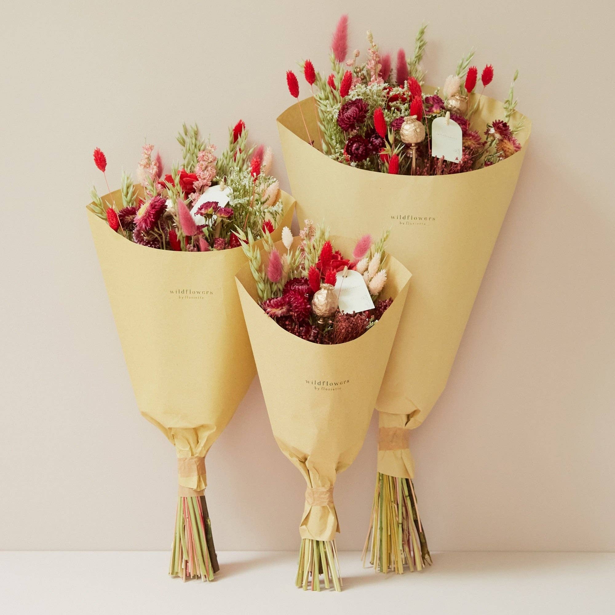 Wildflowers by Floriette Fiori Secchi - Bouquet da campo - Fascino Rosso: Piccolo