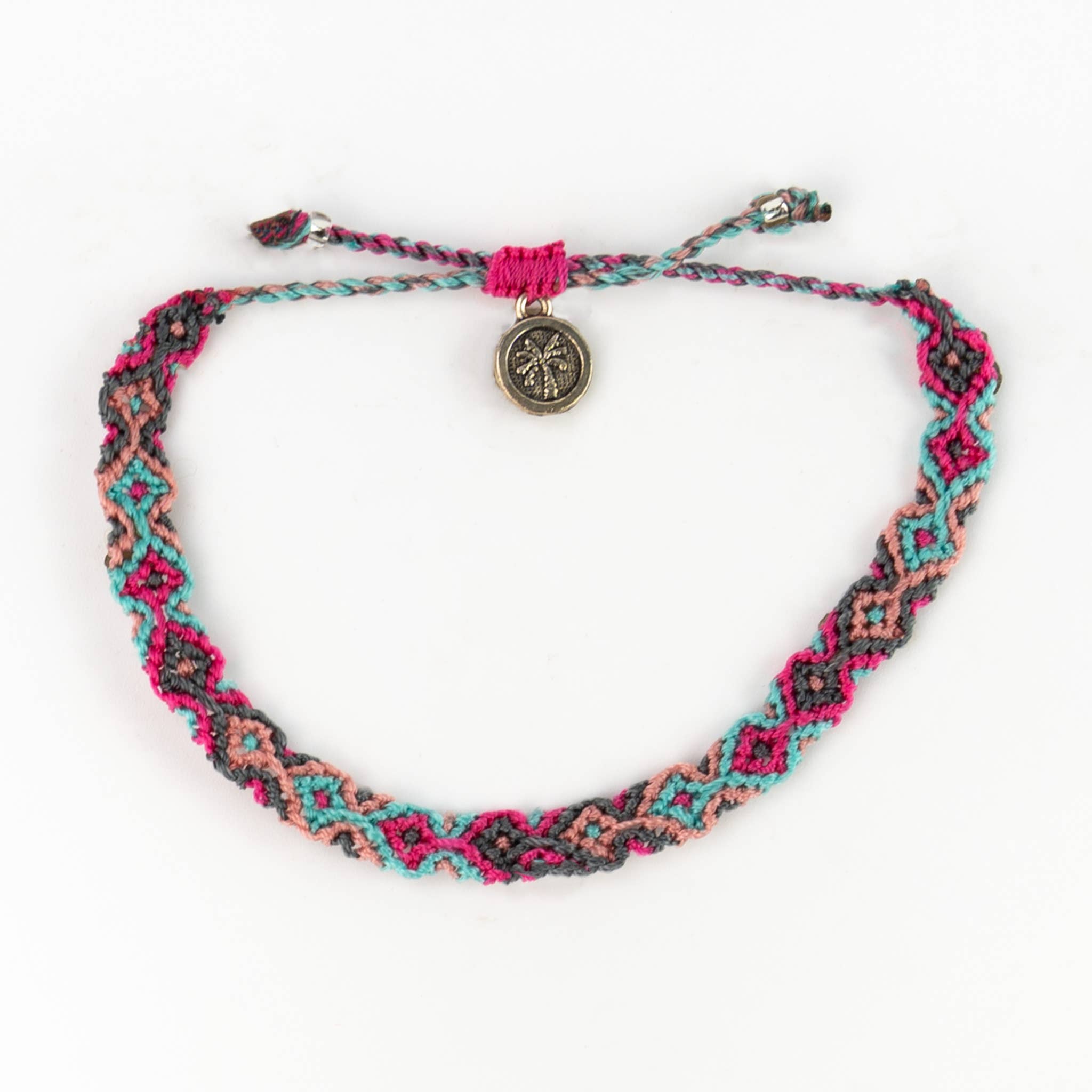 Pineapple Island Braccialetto Intrecciato Leme Surf: Rosa & Marrone