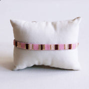 Bazou Braccialetto intrecciato a righe - nudo/rosa/marrone