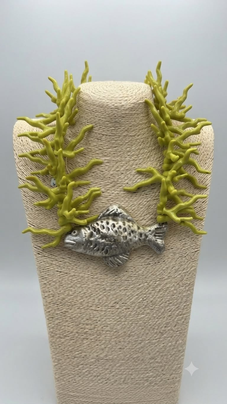 PAOLASARIBAS - Collana Corallo Verde