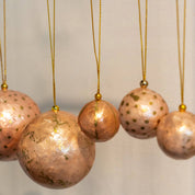 Kinta Cappuccio per pallina di Natale a righe con oro 3 cm: Blu Sera