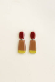 Van Schaaijk Studio Orecchini Juna - Bordeaux / Cannella / Lime