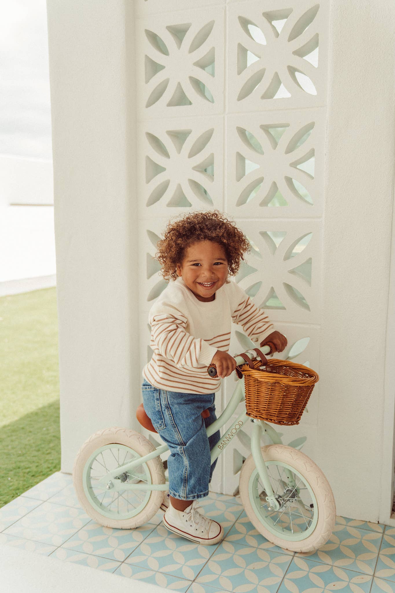 BANWOOD BICICLETTA SENZA PEDALI FIRST GO VINTAGE - MENTA CHIARA