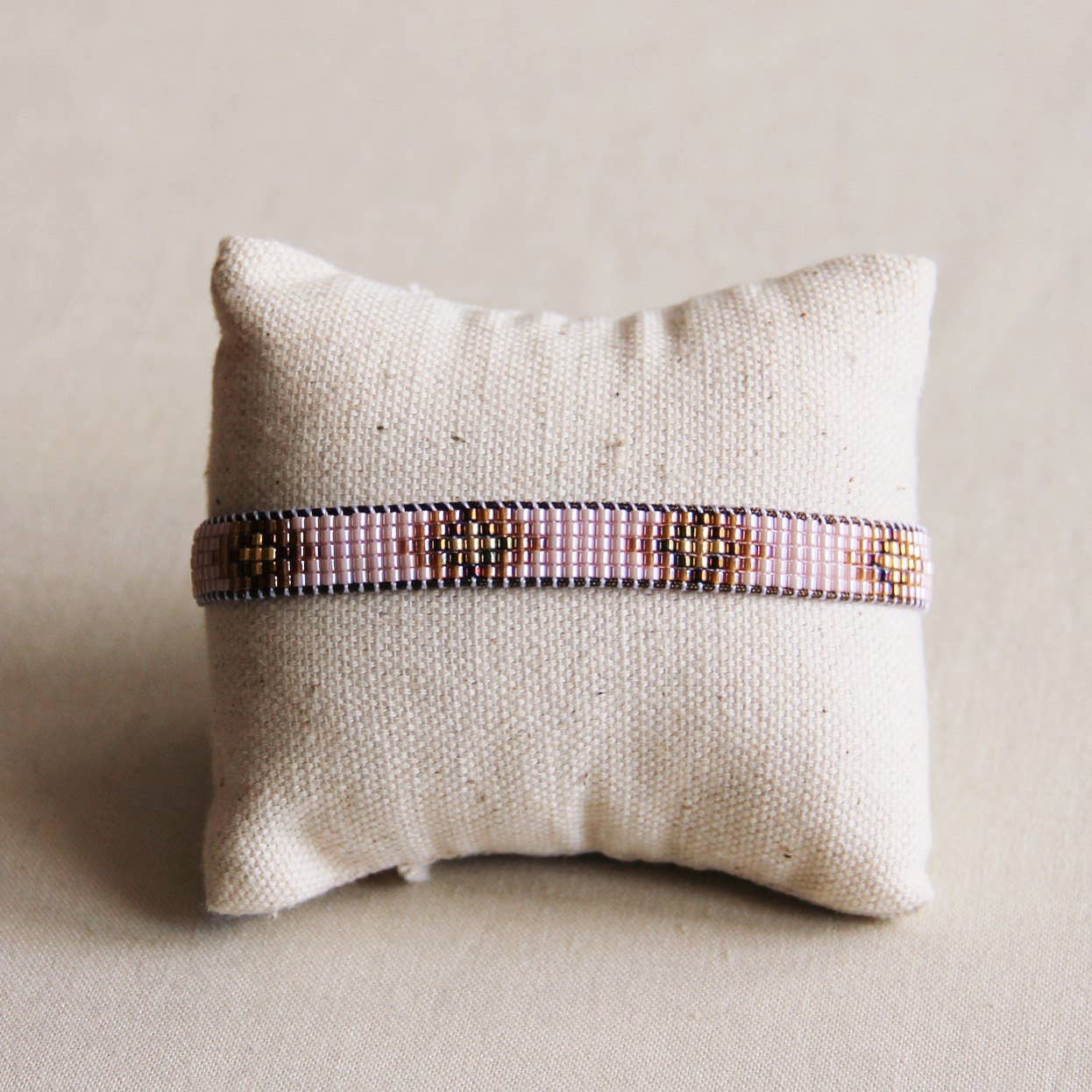 Bazou Bracciale in tessitura nude/cognac/dorato